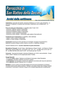 Avvisi della settimana (pdf) - Parrocchia di San Matteo della Decima