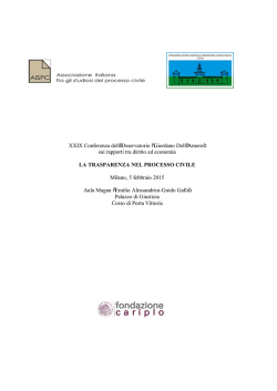 La trasparenza nel processo civile