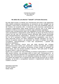 Comunicato Stampa Uil del Trentino 04/02/2015