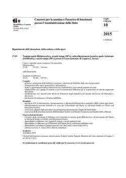 subordinatamente incarico quale Assistente di biblioteca, a met&agrave;