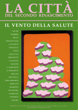 IL VENTO DELLA SALUTE - La citt&agrave; del secondo rinascimento