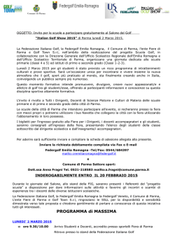 Programma e modalit&agrave; di adesione all`evento