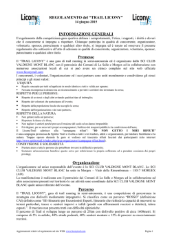 REGOLAMENTO del “TRAIL LICONY” INFORMAZIONI GENERALI