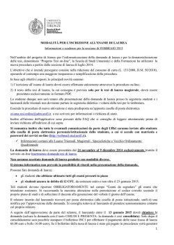 Istruzioni Tesi - Scienze della Formazione