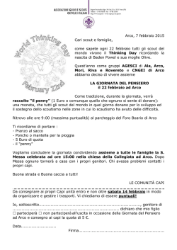 Avviso Gioranta del Pensiero