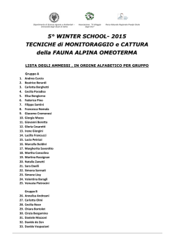 Lista ammessi Va Winter School 2015