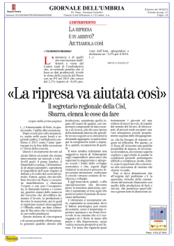 Giornale dell`Umbria del 6 febbraio 2015