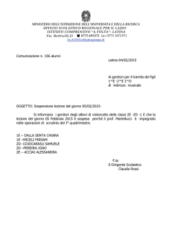Comunicazione n. 106 VIOLONCELLO SOSPENSIONE LEZIONE
