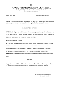 Decreto aggiudicazione definitiva esperto musica
