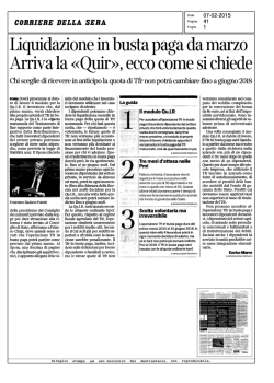 liquidazione in busta paga da marzo arriva la "quir"