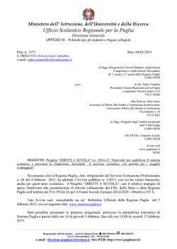 Ministero dell - Ufficio Scolastico Regionale per la Puglia