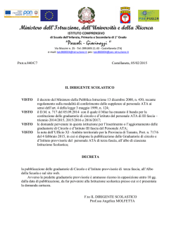 decereto di pubblicazione - Istituto Comprensivo "Pascoli
