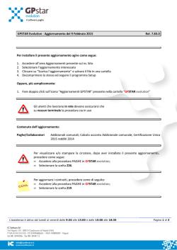 Circolare - Versione 7.83.0 - Aggiornamenti GPstar Evolution