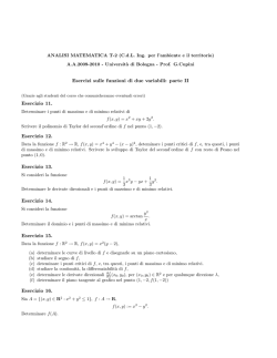 Esercizi sulle funzioni di due variabili: parte II Esercizio 11