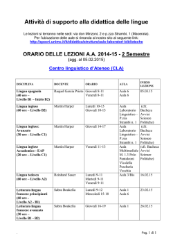 Attivit&agrave; di supporto alla didattica delle lingue