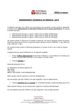 ABBONAMENTI GIORNALE DI BRESCIA E