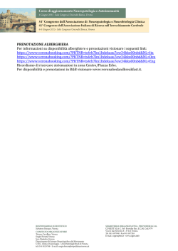 PRENOTAZIONE ALBERGHIERA Per informazioni su disponibilit&agrave;