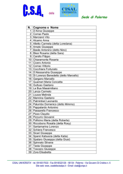 Lista candidati del sindacato CSA della CISAL Universit&agrave; per le