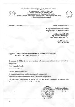 comunicazione insediamento commissione elettorale elezioni