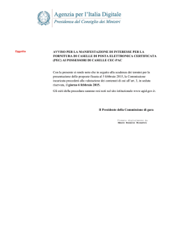 Avvisio manifestazione d`interesse CEC PAC