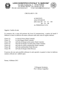 Cambio aula - Liceo Scientifico Guglielmo Marconi