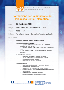 Formazione per la diffusione del Processo Civile Telematico