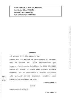 Corte di Cassazione, Sentenza n.