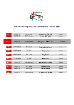 Calendario Campionato del Verbano Italo Svizzero 2015