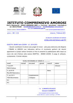 Format Orario Settimanale delle Lezioni a.s. 2014-2015.