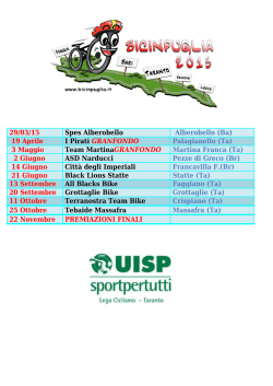 Calendario Gare 2015