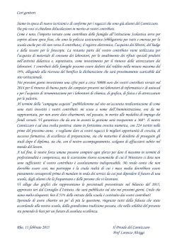 Lettera ai genitori sul contributo volontario