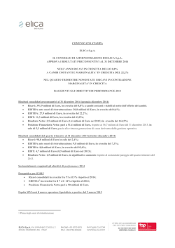 COMUNICATO STAMPA ELICA S.p.A. IL CONSIGLIO DI