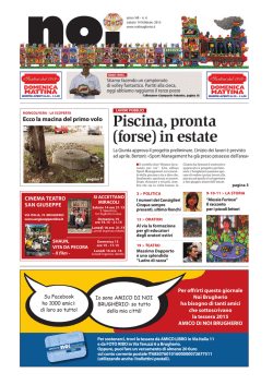 Piscina, pronta (forse) in estate