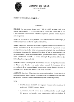 Affidamento al Segretario Generale dr.ssa M.L.