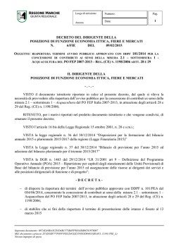 approvazione avviso pubblico per la concessione di contributi ai