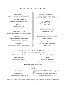 SPECIALTY COCKTAILS