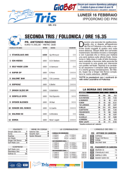 SECONDA TRIS / FOLLONICA / ORE 16.35