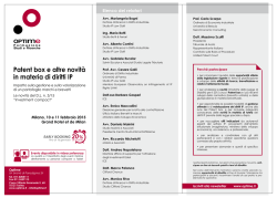 Patent box e altre novit&agrave; in materia di diritti IP