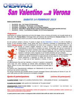 SABATO 14 FEBBRAIO 2015