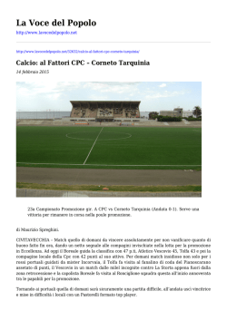 Calcio: al Fattori CPC - Corneto Tarquinia