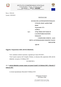 r l`anno 201 Vista il parere espresso dal Consiglio d`Istituto, in