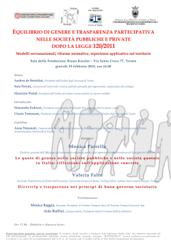 equilibrio di genere e trasparenza partecipativa nelle societ&agrave;