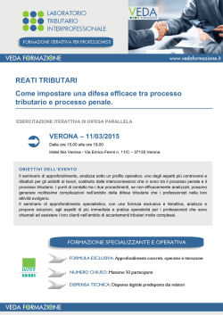 Corso Veda - ordine dei dottori commercialisti e degli esperti