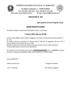 Esame progetto CORDA - Liceo Scientifico Guglielmo Marconi
