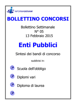 Bollettino settimanale Concorsi