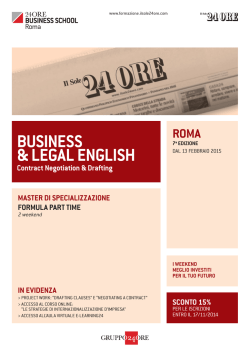 Scarica la Brochure - Il Sole 24 Ore Business School
