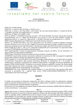 DECRETA Art. 1 Art. 2 - Università degli Studi di Napoli Federico II