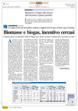 Biomasse e biogas senza incentivi