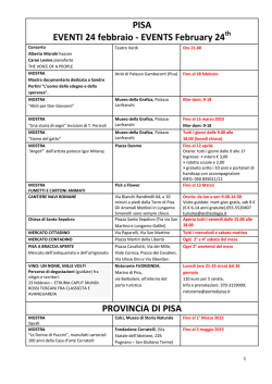 Eventi in Pisa e Toscana