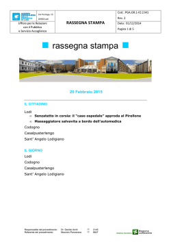 rassegna stampa 20 febbraio 2015